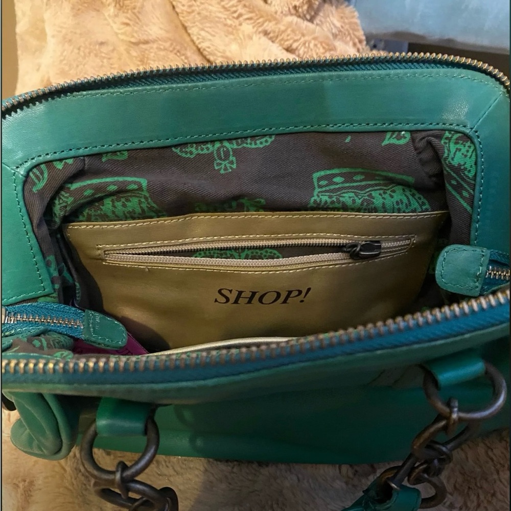 Juicy Couture Green Leather Satchel Handbag - Picture 3 of 6